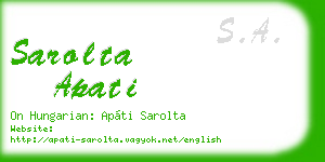 sarolta apati business card